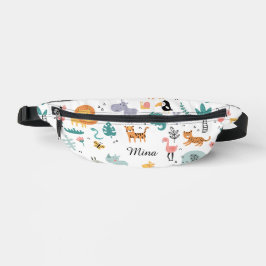 Riñoneras Cute Safari Jungle Animals Personalized Baby Name