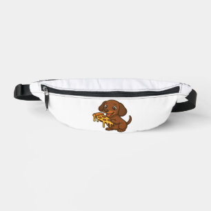 Riñoneras Dachshund lindo dibujo animado pizza amante de la