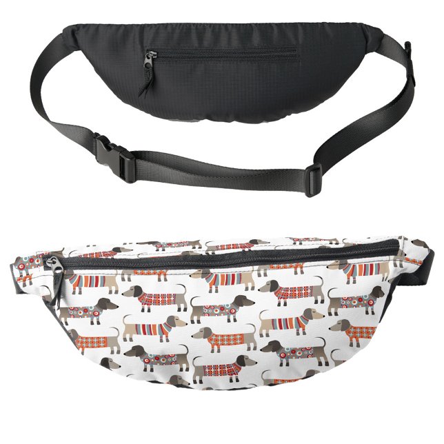 Riñoneras Dachshund Wiener Sausage Dog (Fun Dachshund Wiener Sausage Dog pattern fanny pack)