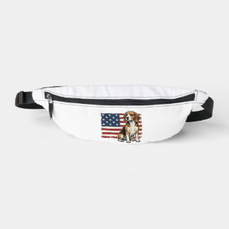 Riñoneras Diseño de camiseta de perro con bandera patriótica