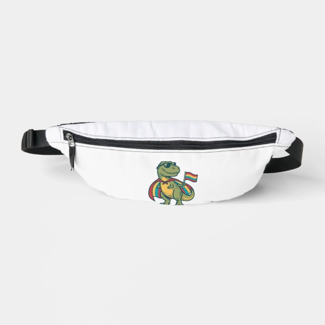 Riñoneras Diseño de camiseta vectorial de dinosaurio orgullo (Anverso)