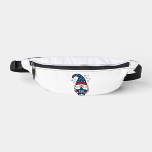Riñoneras Diseño de camiseta vectorial de gnomo patriótico U
