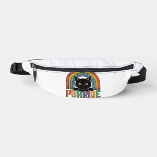 Riñoneras Diseño de camiseta vintage Purride gato negro arco