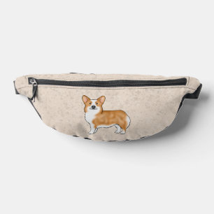 Riñoneras Diseño de perro Corgi Galés de Pembroke rojo y bla