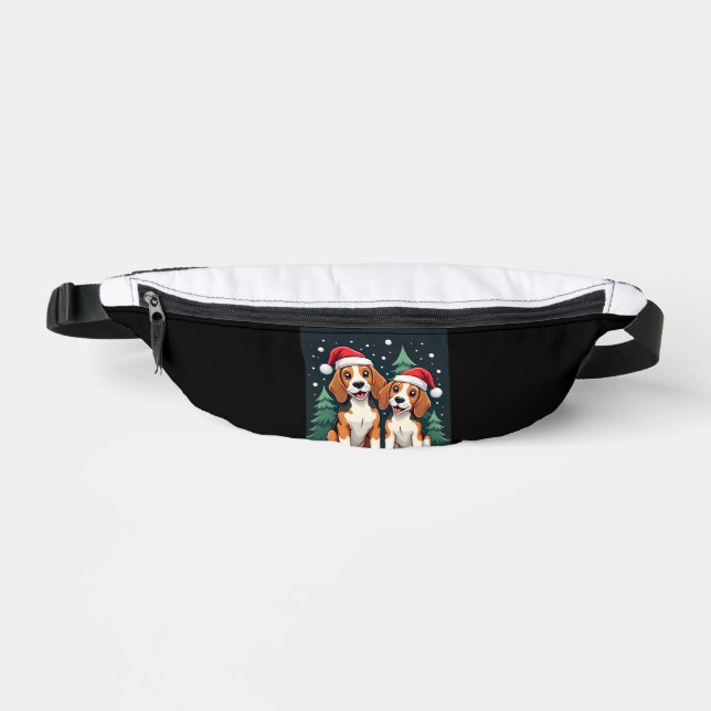 Riñoneras Dueño de perro Beagle Navidad Xmas Fiesta de Navid (Anverso)