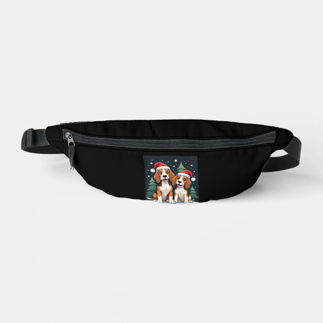 Riñoneras Dueño de perro Beagle Navidad Xmas Fiesta de Navid (Anverso)