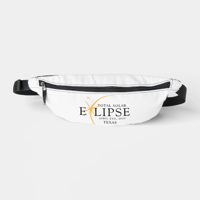 Riñoneras Eclipse solar total de 2024 Texas Black & Gold mod (Anverso)