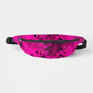Riñoneras Efecto de salpicadura de pintura retro rosa y negr