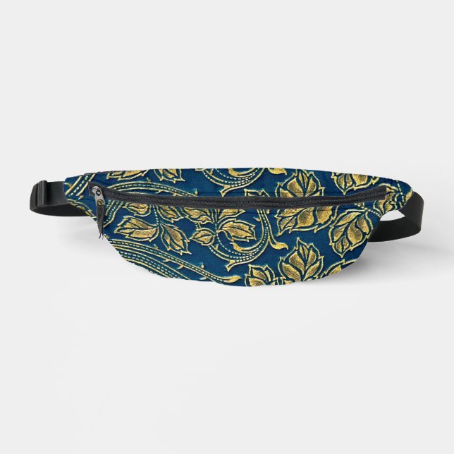 Riñoneras Elegancia Azul Dorada (Anverso)