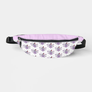 Riñoneras Elegante estampado floral violeta gris violeta