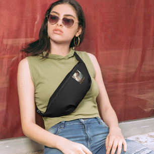 Riñoneras Elegante Monograma Personalizado Foto Nombre cuerp