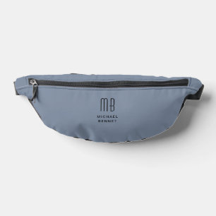 Riñoneras Elegante Monogramed Dusty Blue