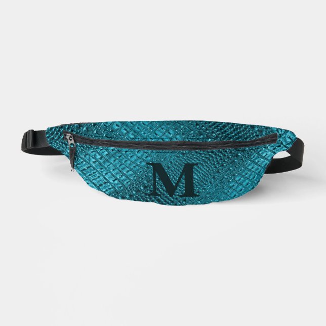 Riñoneras Elegante Occidental Turquesa Azul Monogramado Inic (Anverso)
