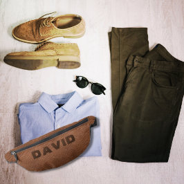 Riñoneras Elegante piel de imitación marrón vintage personal