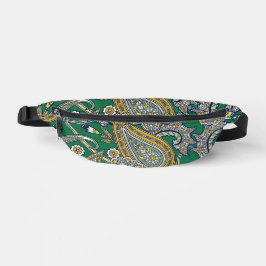 Riñoneras Emerald Gold Paisley Two-Sided Print Fanny-Pack