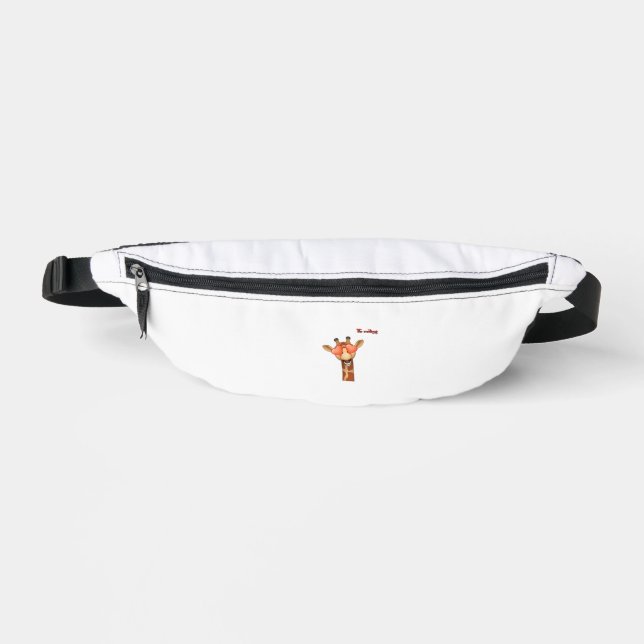 Riñoneras emoji alegre ojos de amor girafa cara (Anverso)