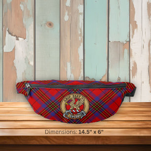 Riñoneras Escudo de armas del Clan Leslie sobre Tartán Rojo