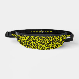 Riñoneras Estampado Monograma Animal Leopardo Amarillo Negro