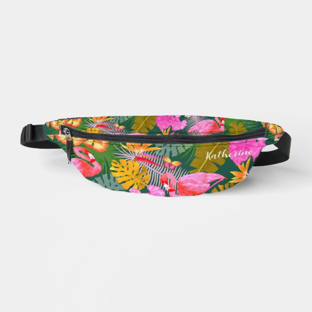 Riñoneras Flamingo Garden Dark Green (Anverso)