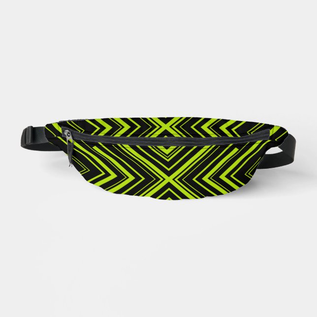 Riñoneras Flechas en verde limón y negro (Anverso)