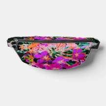 Flor abstracta magenta y naranja en floración