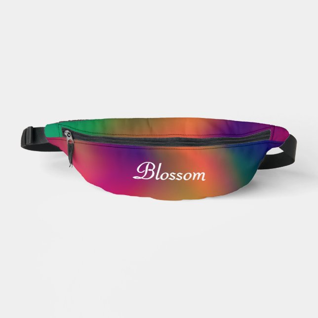 Riñoneras Flor de arcoiris personalizada (Anverso)