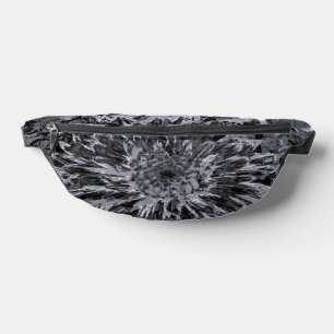 Riñoneras Flor de Dahlia negra y gris