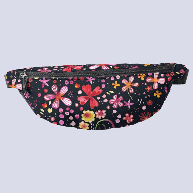 Riñoneras Flor silvestre de color (Watercolor floral fanny pack)