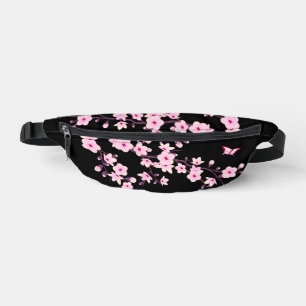 Riñoneras Floral Cerezo Blossom Monograma Rosa Negro