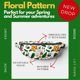 Riñoneras Floral Whimsical Secret Garden Spring Pattern