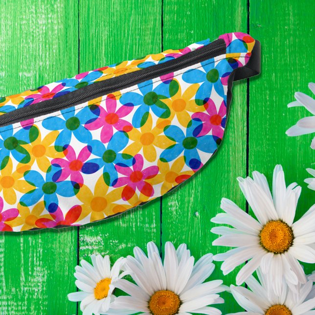 Riñoneras Flores Hippie Brillantes y Negrita Floral Retro (Subido por el creador)