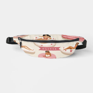 Riñoneras Flotador de piscina rosa lindo personalizado Estét