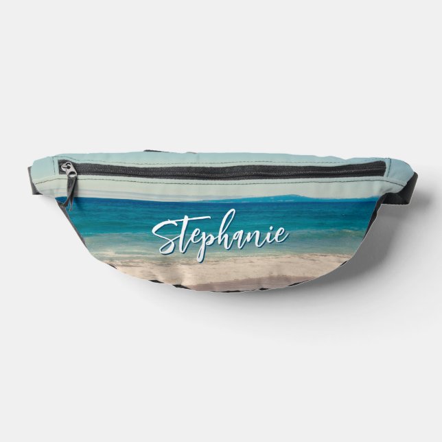 Riñoneras Foto personalizada de playa Océano Azul (Distribución)