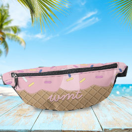 Riñoneras Fun Par de Fanny Pack Monogramado De Crema De Hiel