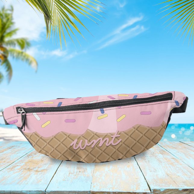 Riñoneras Fun Par de Fanny Pack Monogramado De Crema De Hiel ( A fun summer fanny pack for all sorts of cool adventures. Add your initials & enjoy the beach!)