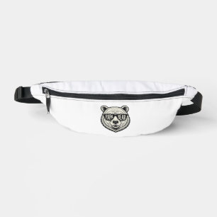 Riñoneras Gafas de oso Papa Diseño de vector de cabeza de os