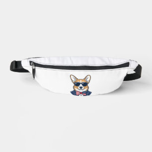 Riñoneras Gafas de sol Corgi Patrióticas Arte Vector Vintage