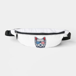 Riñoneras Gafas de sol de perro Westie patrióticas Arte vect