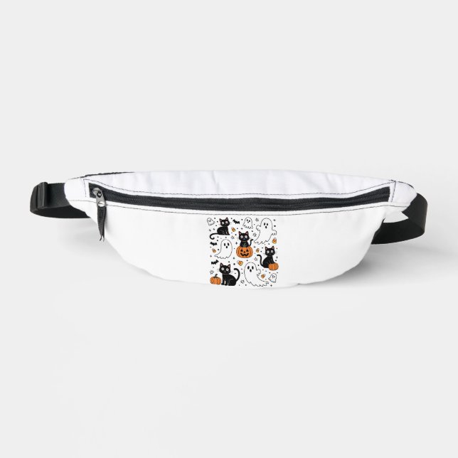 Riñoneras Gato Boo Fantasma de Halloween Lindo (Anverso)