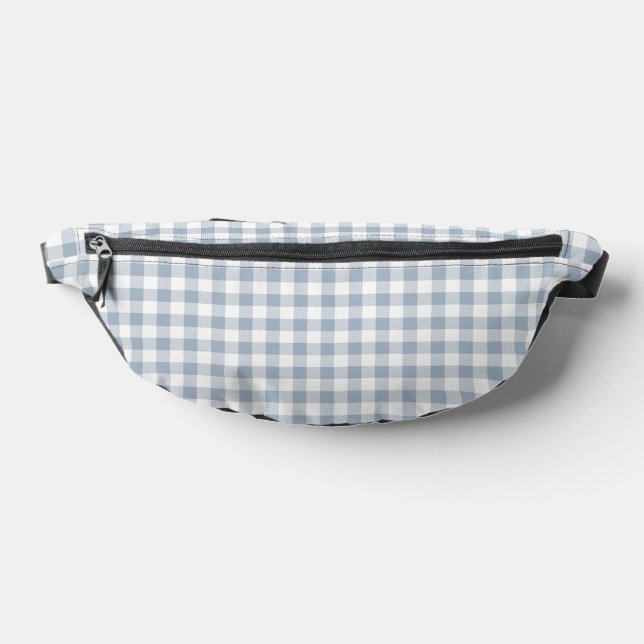 Riñoneras Gingham Pattern Preppy Checkered White Muted Blue (Distribución)
