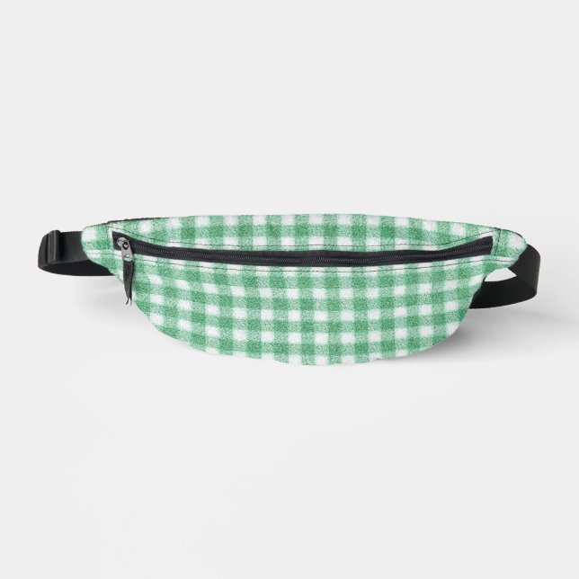 Riñoneras Gingham Verde Menta  (Anverso)