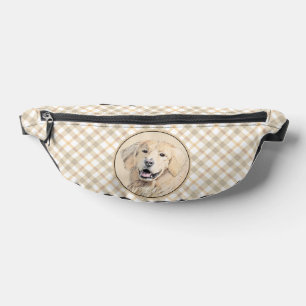 Riñoneras Golden Retriever Pintura Cute Arte Perro Original