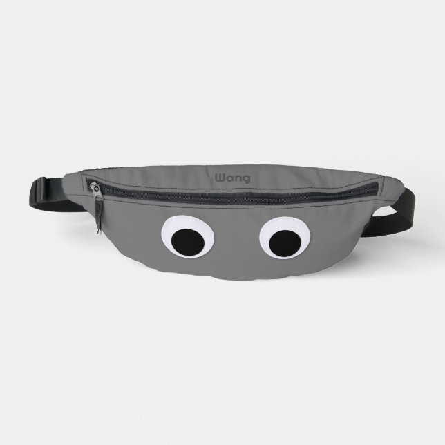 Riñoneras Gracioso Googly Eyes Personalizado Gray (Anverso)