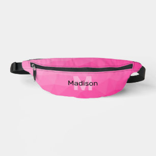 Riñoneras Gradiente rosa caliente patrón de malla geométrica