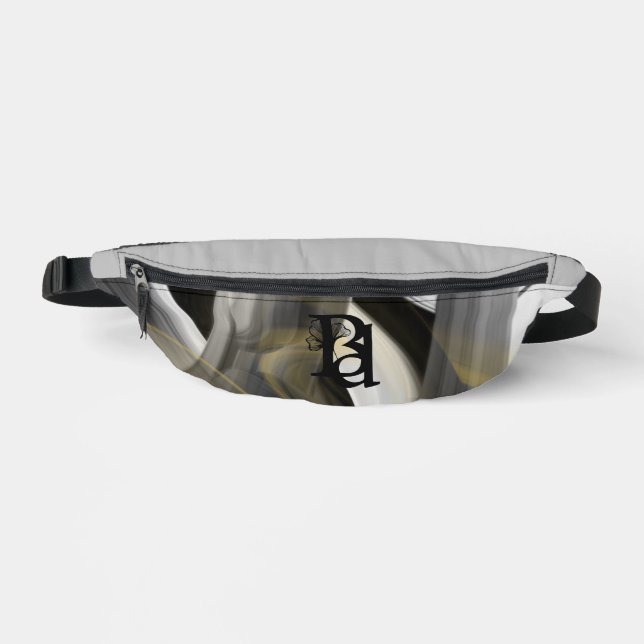 Riñoneras Gray Fanny Pack Trend Resumen Art Black Gold (Anverso)