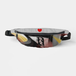 Riñoneras Gray Fanny Pack Trend Resumen Art Black Powdery