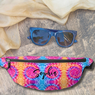 Riñoneras Guay Girly Naranja azul rosado caliente Tie Dye