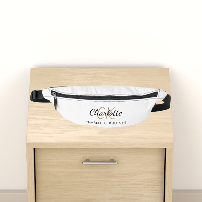 Riñoneras Guión de las iniciales del monograma nombre simple (Subido por el creador)