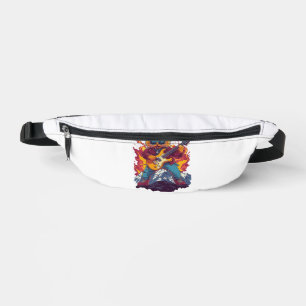 Riñoneras Heavy Meowtal – Camiseta Gráfica de Gato Rockero p