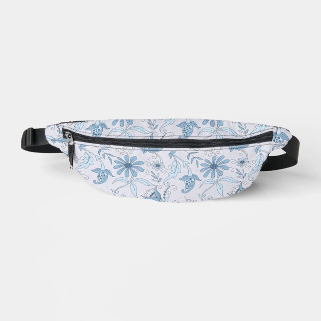 Riñoneras Hermosa Floral Azul  (Anverso)